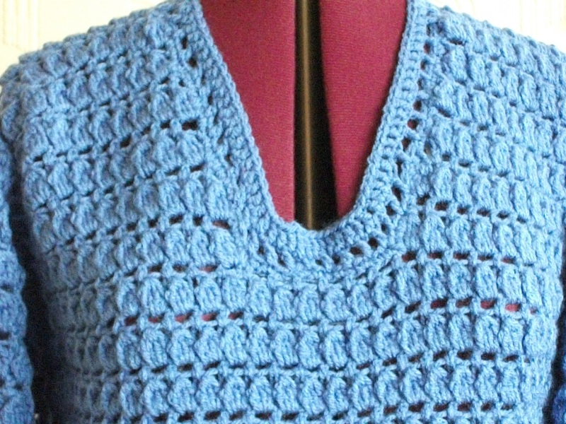 neckline of blue jumper